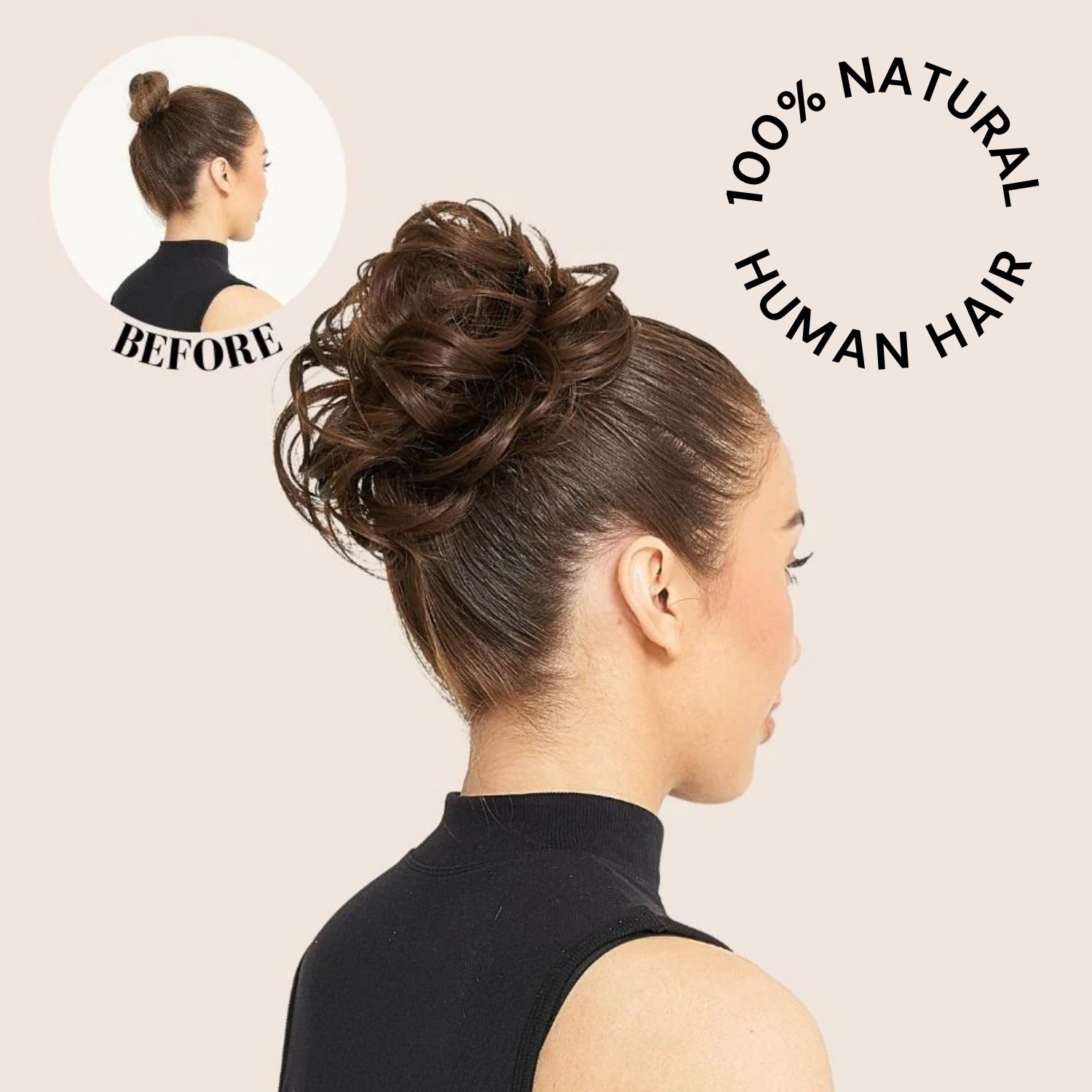 Messy Bun Extension (100% Human Hair) + FREE Guide (eBook)